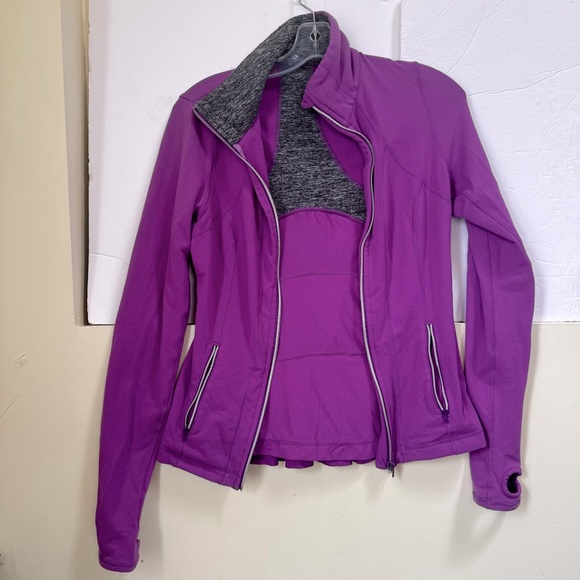 Lululemon RARE Define Ruffles Yogi Dance Jacket Ruffle Dewberry Zip Pockets Mesh - Picture 5 of 16